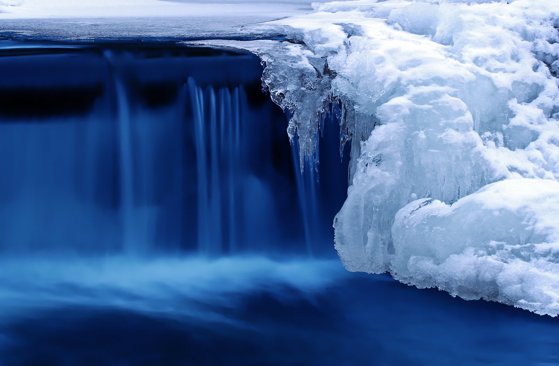 naturaleza cascada río invierno hielo frío nieve