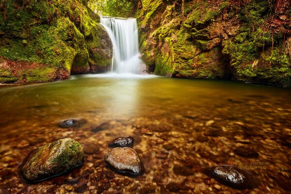 The German waterfall is a fascinating sight