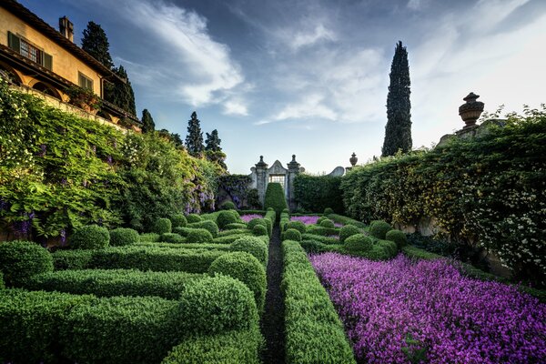 Image of a garden in an Italian villa