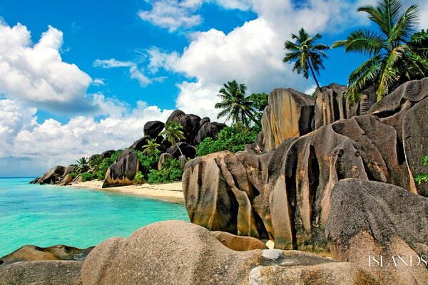 Turquoise sea with golden sand