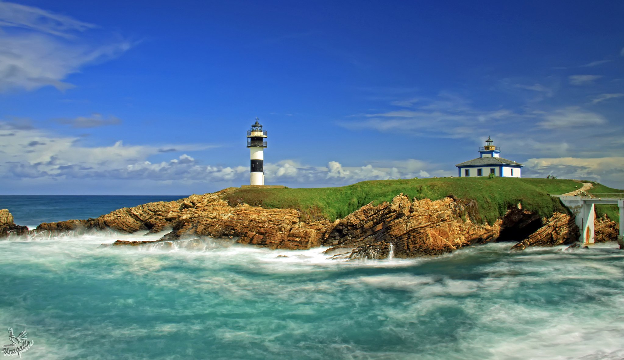 ribadeo spain sea island lighthouse