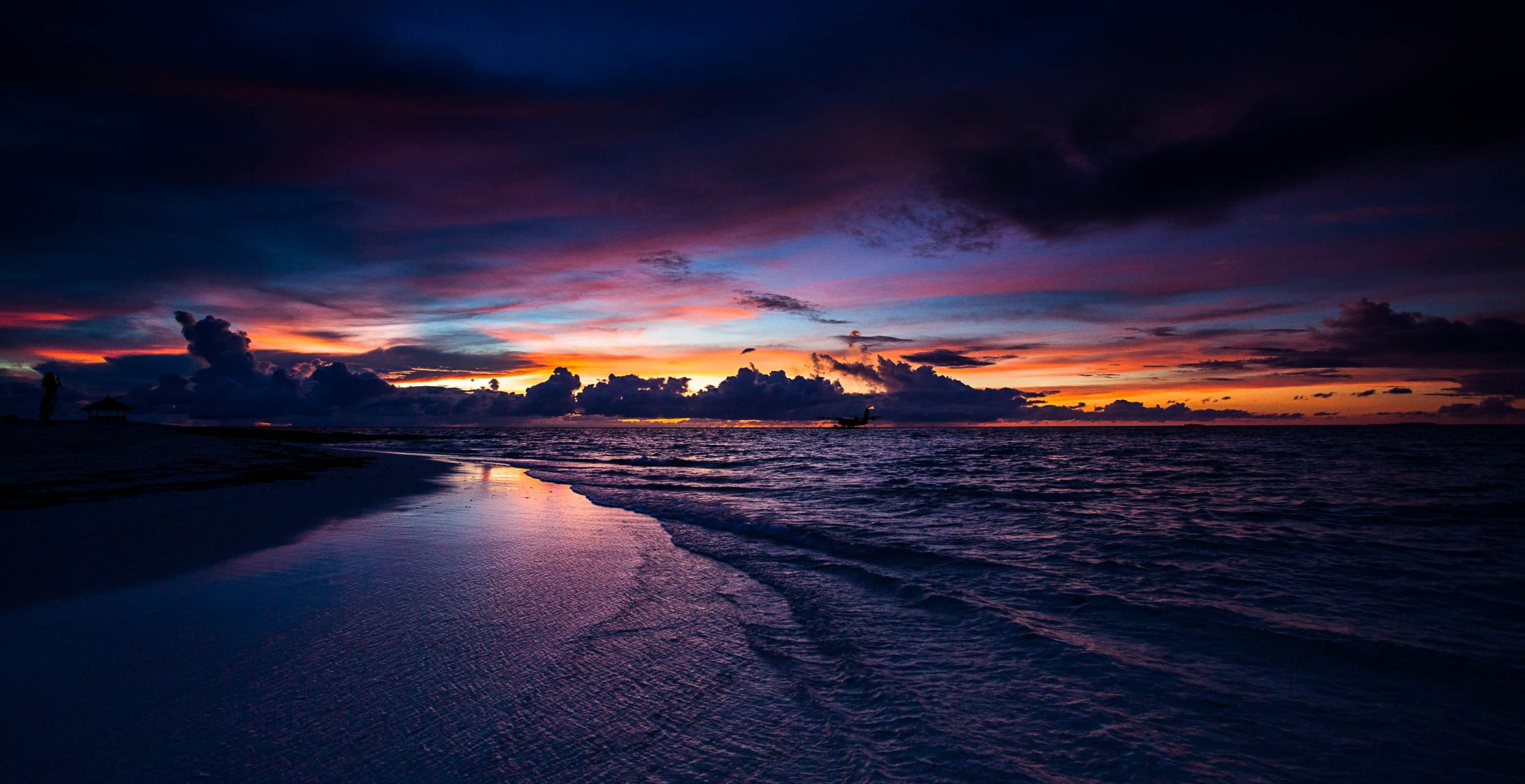 coucher de soleil mer plage maldives nature