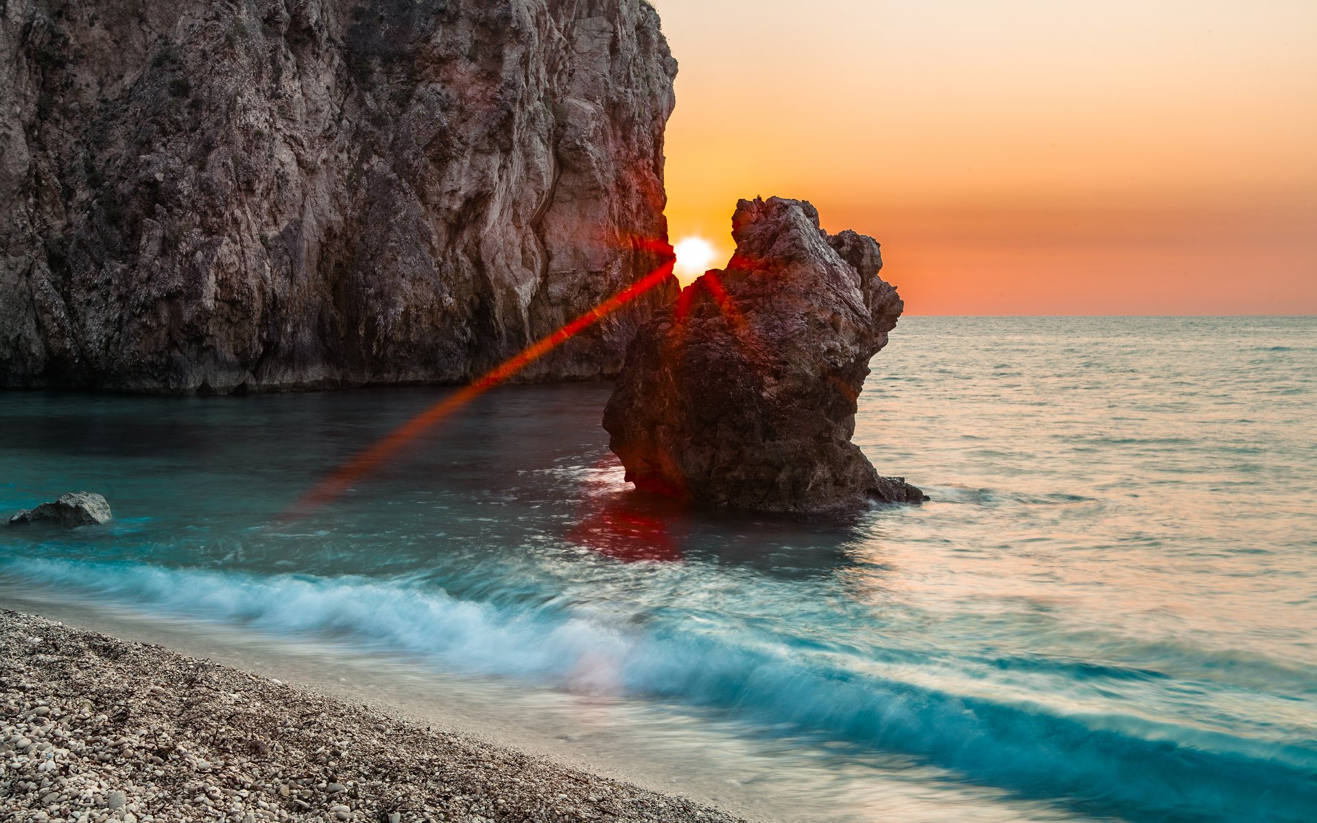 meer felsen sonnenuntergang