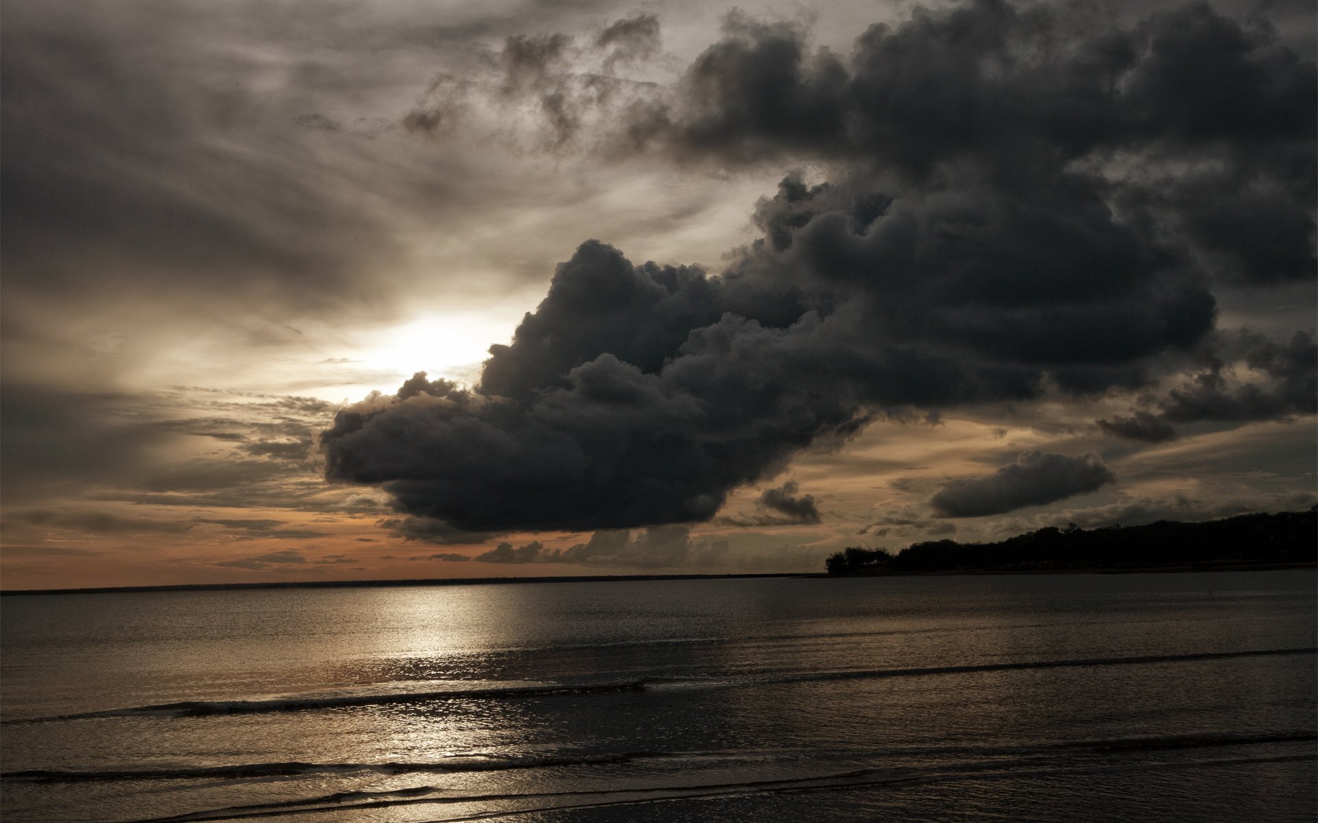 mar noche nubes nubes costa cielo