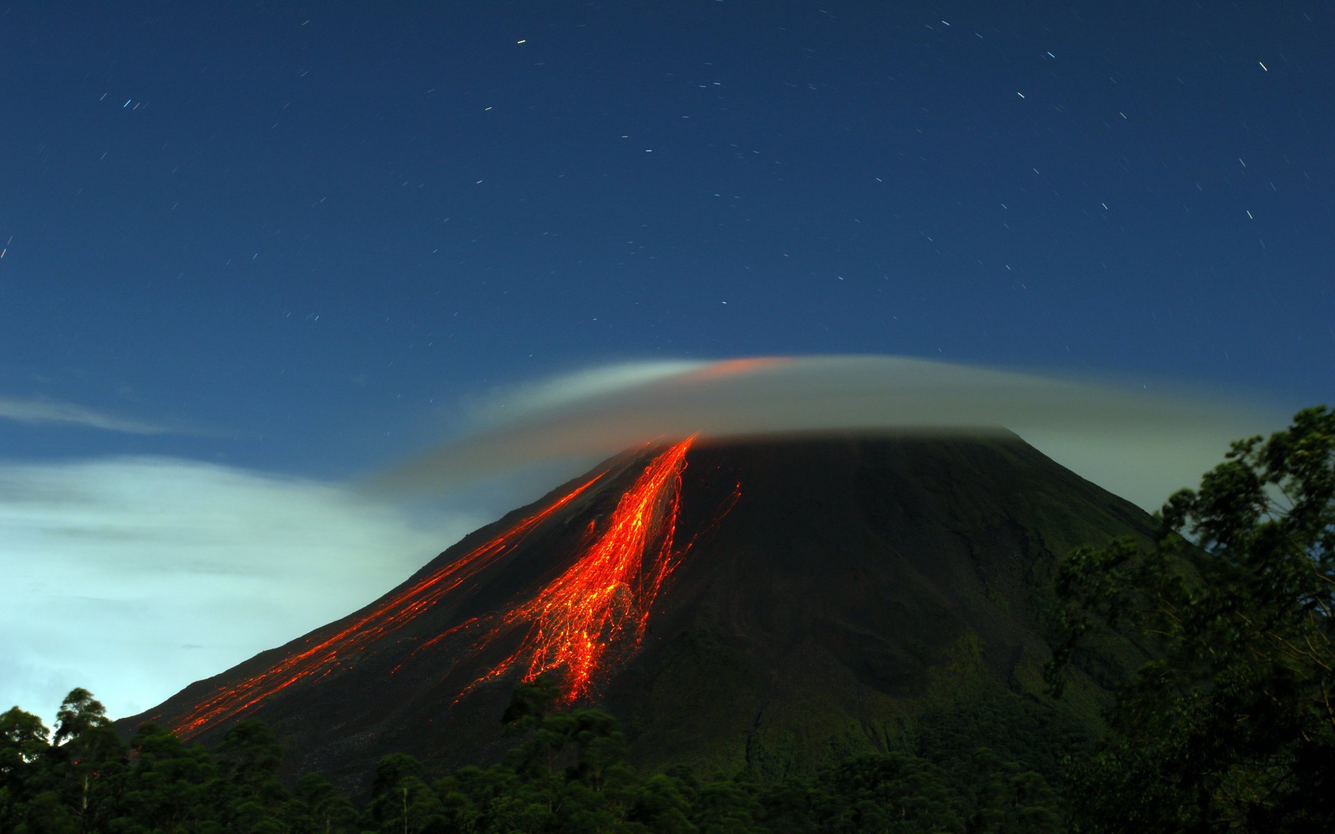 mountain hill volcano lava poems forest sky smoke