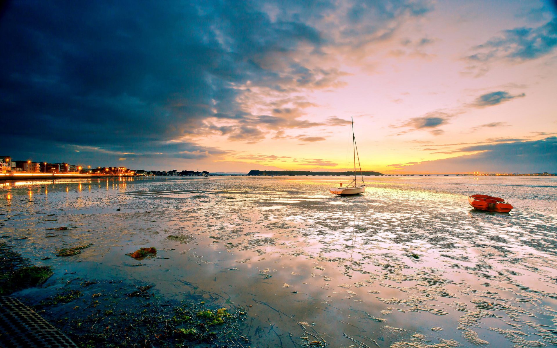 natura paesaggio cielo nuvole mare tramonto barche spiaggia