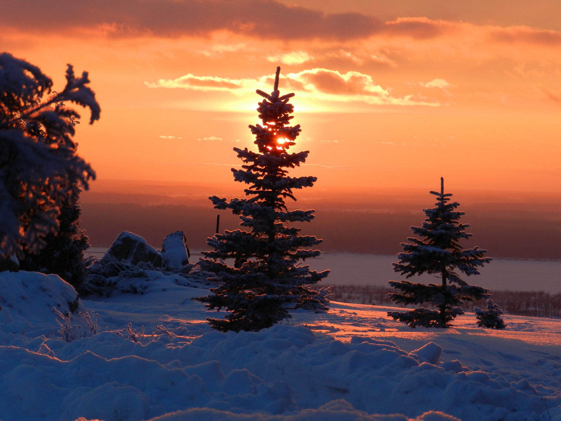 winter schnee sonnenuntergang