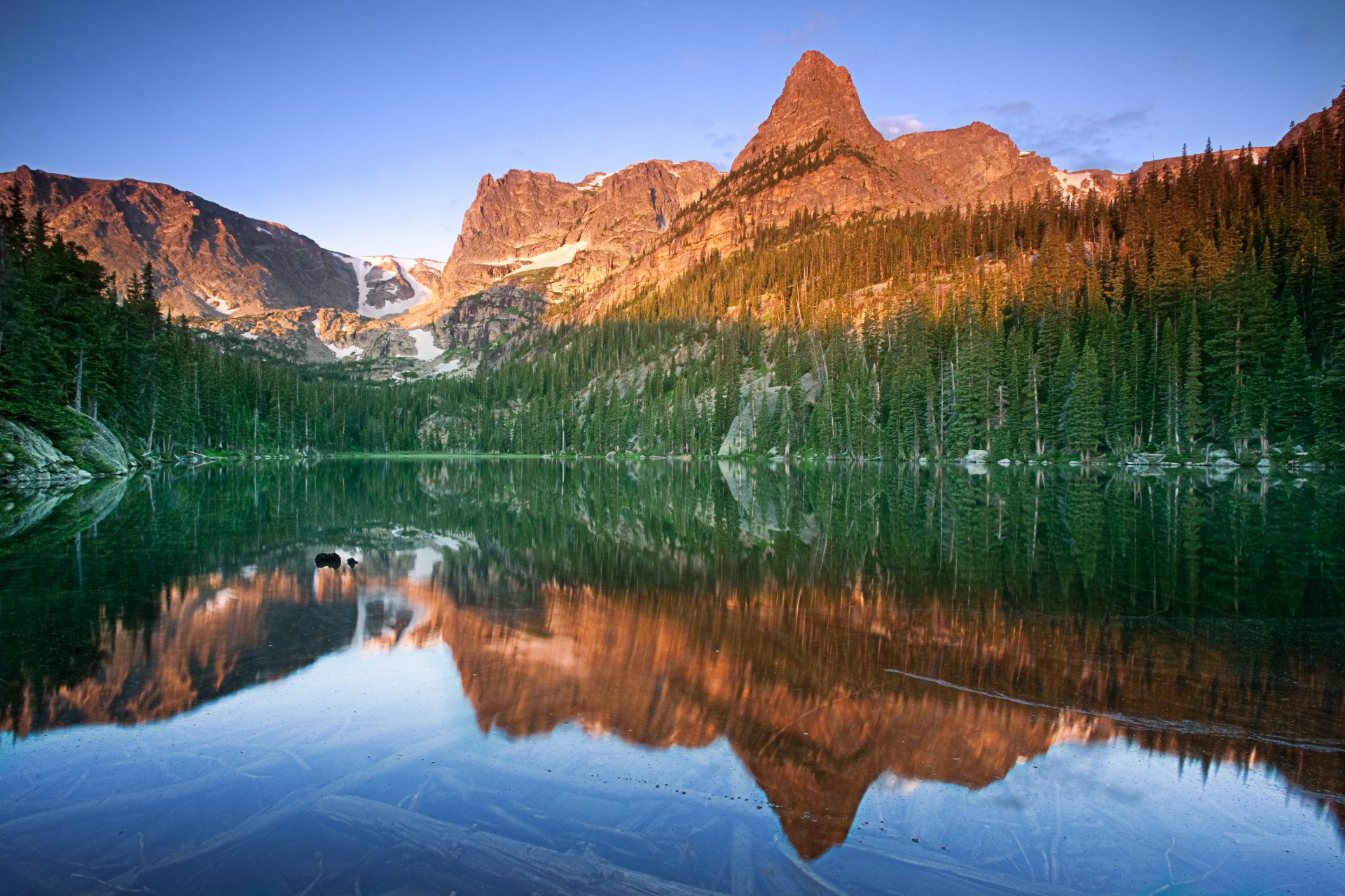 naturaleza montañas lago reflexión