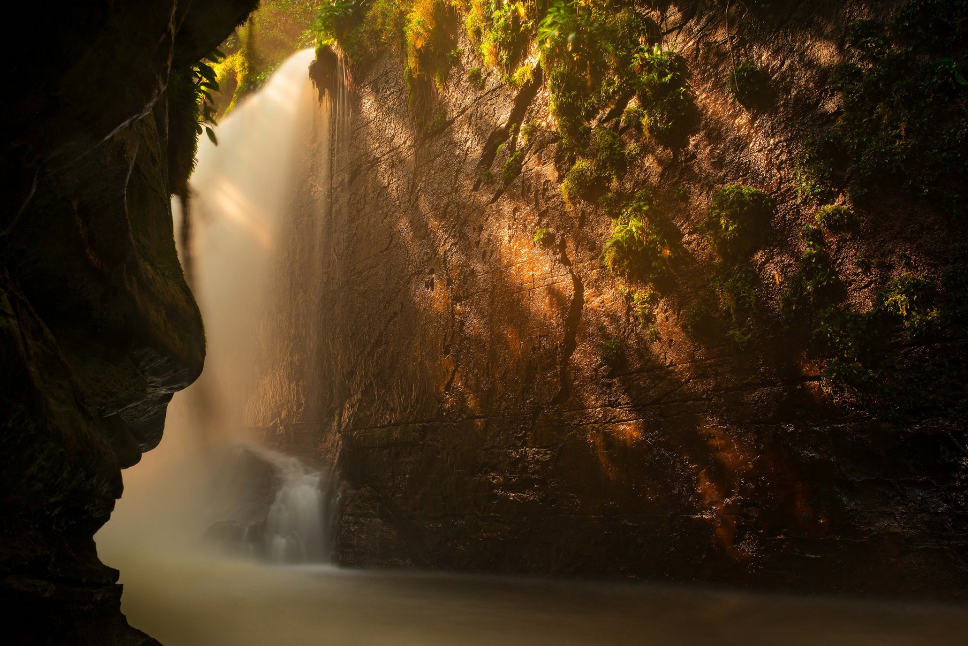 naturaleza rocas paso agua luz