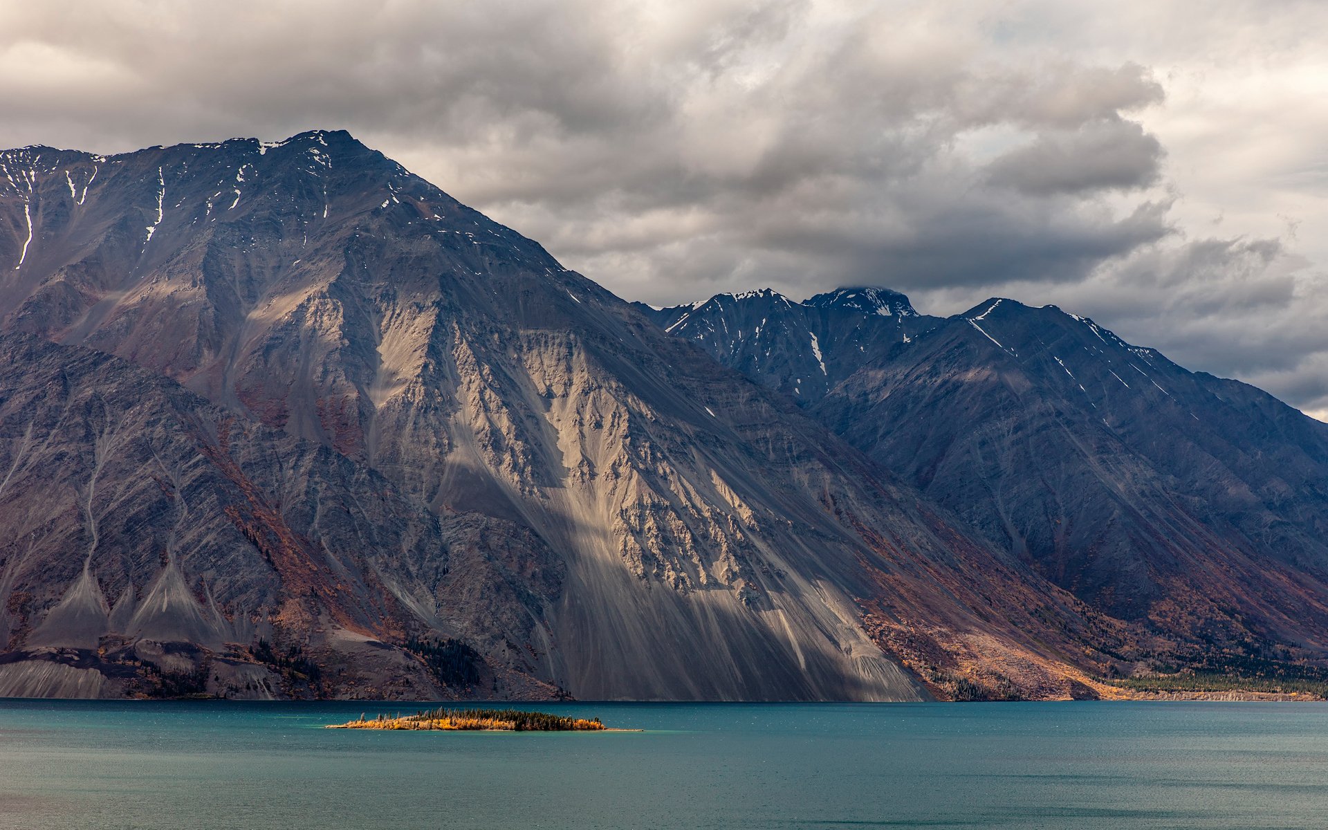 natur berge berg wolken wasser see insel