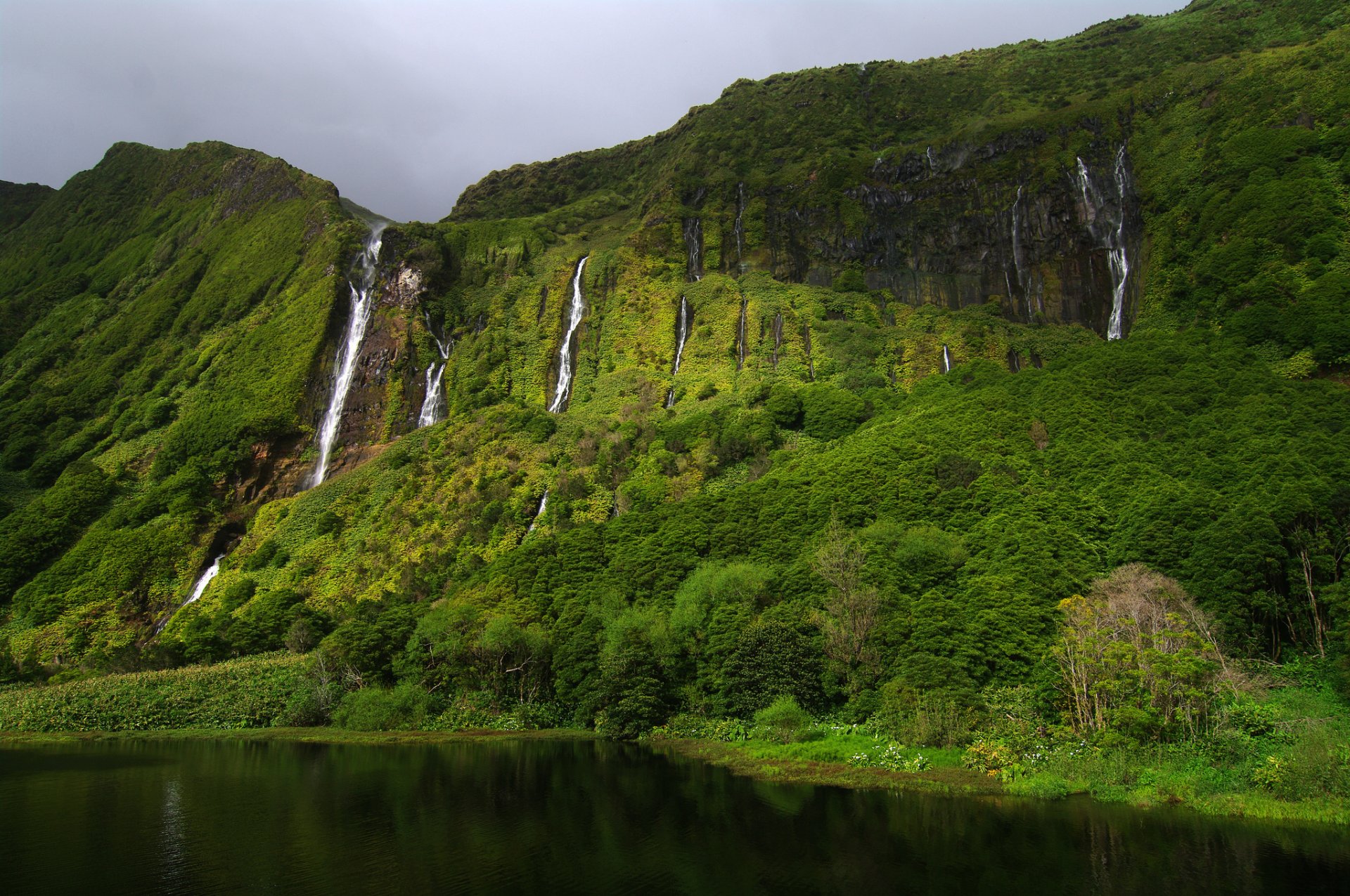 portugal azores the island of flores fajãzinha rock green waterfalls spring gregor samsa photography