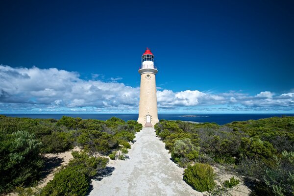 Faro en Australia en la isla Canguro