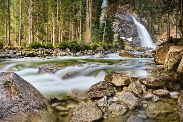 In Australia there is an amazing waterfall in the midst of a wonderful forest