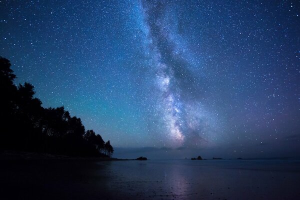 El cielo estrellado y la vía láctea