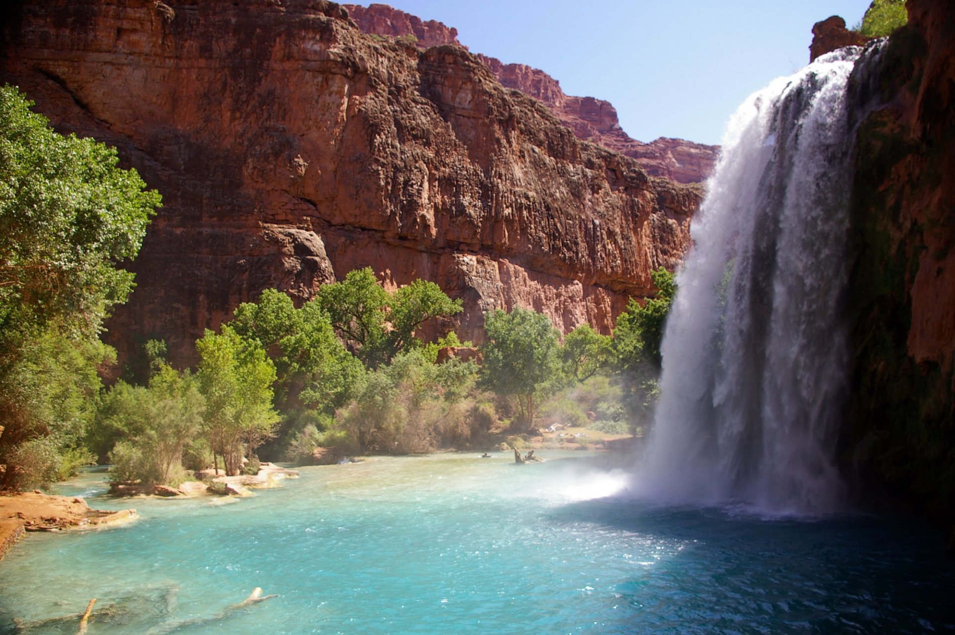 berge fluss wasserfall natur hava sui falls havasupai reservierungen grand canyon national park arizona