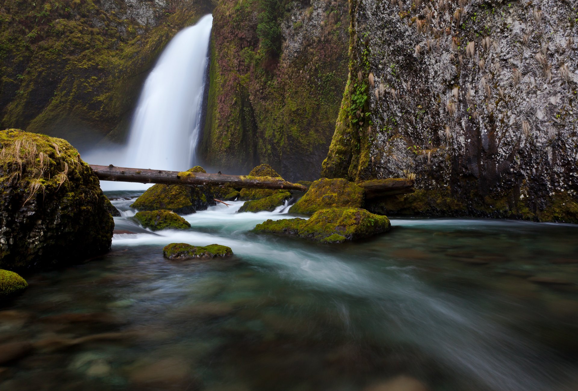 nature water river waterfall stones branches rock