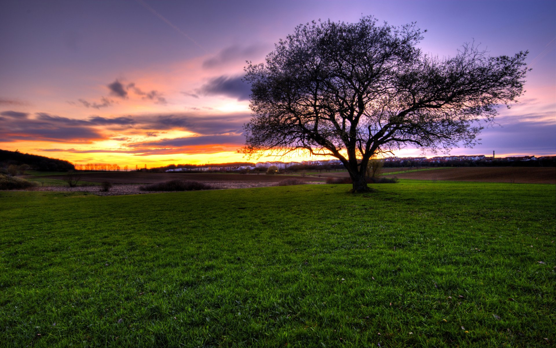 unset landscape open space