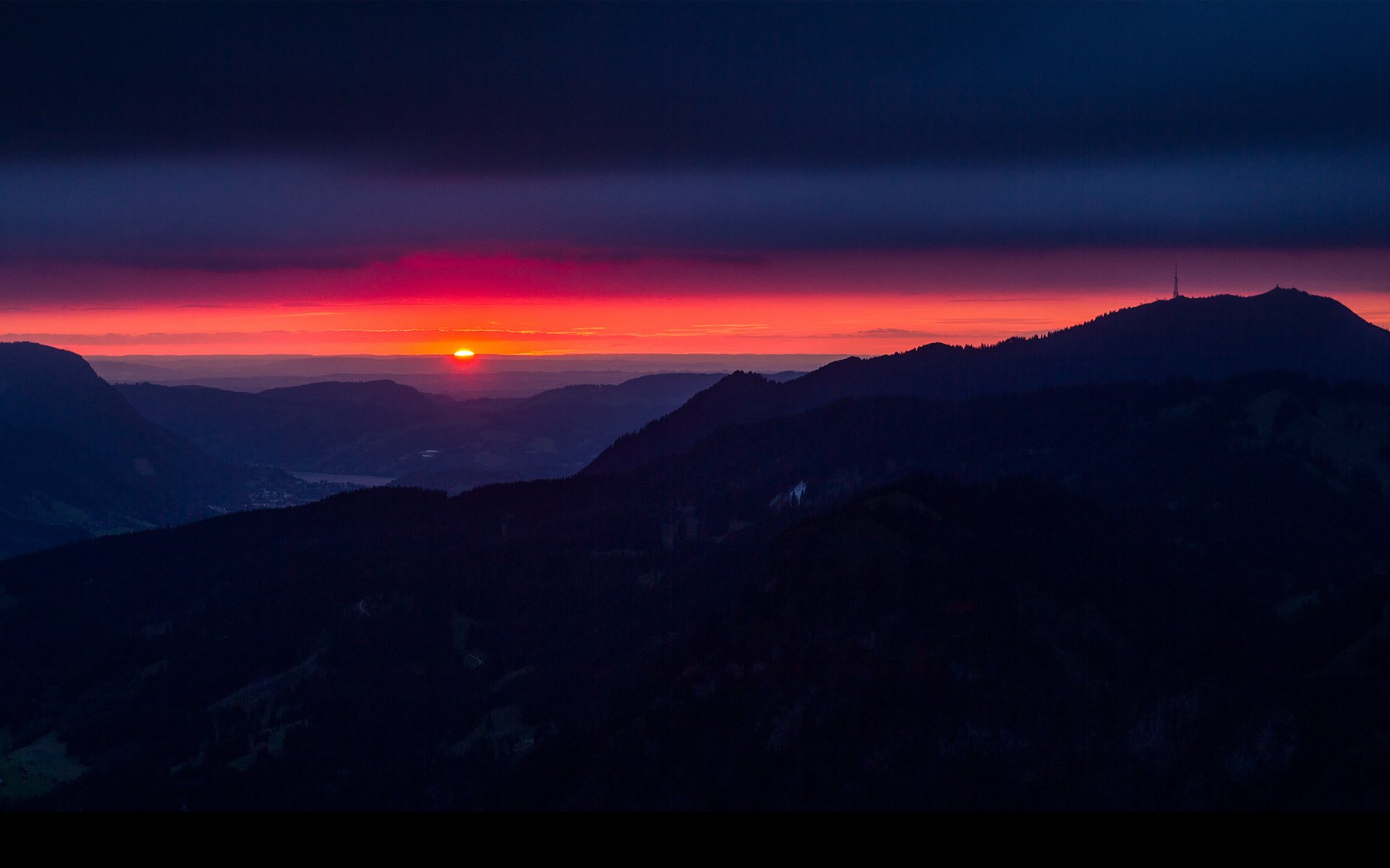 natura paesaggio germania baviera cielo tramonto montagne