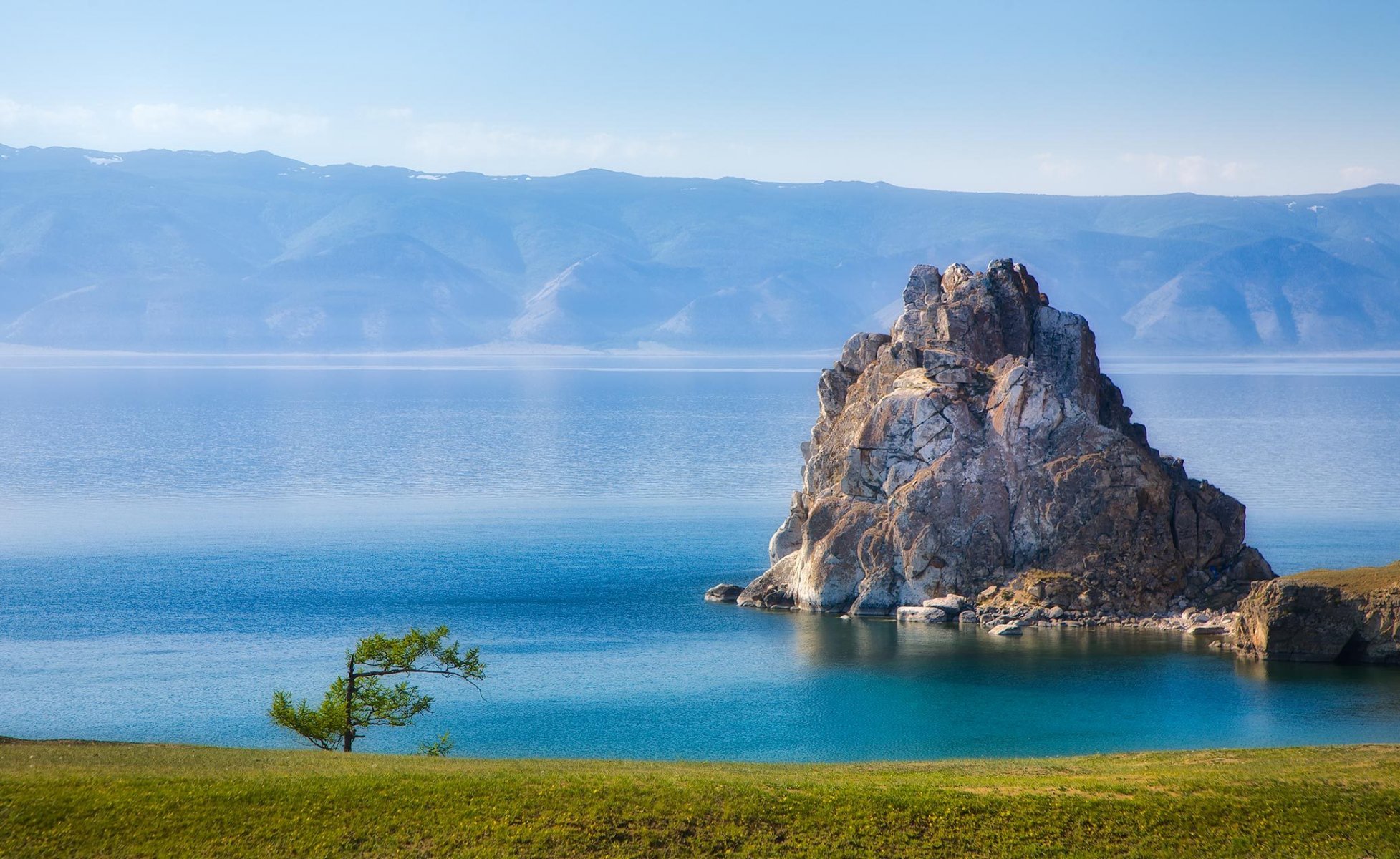 lake baikal olkhon cape burhan shaman rock nature