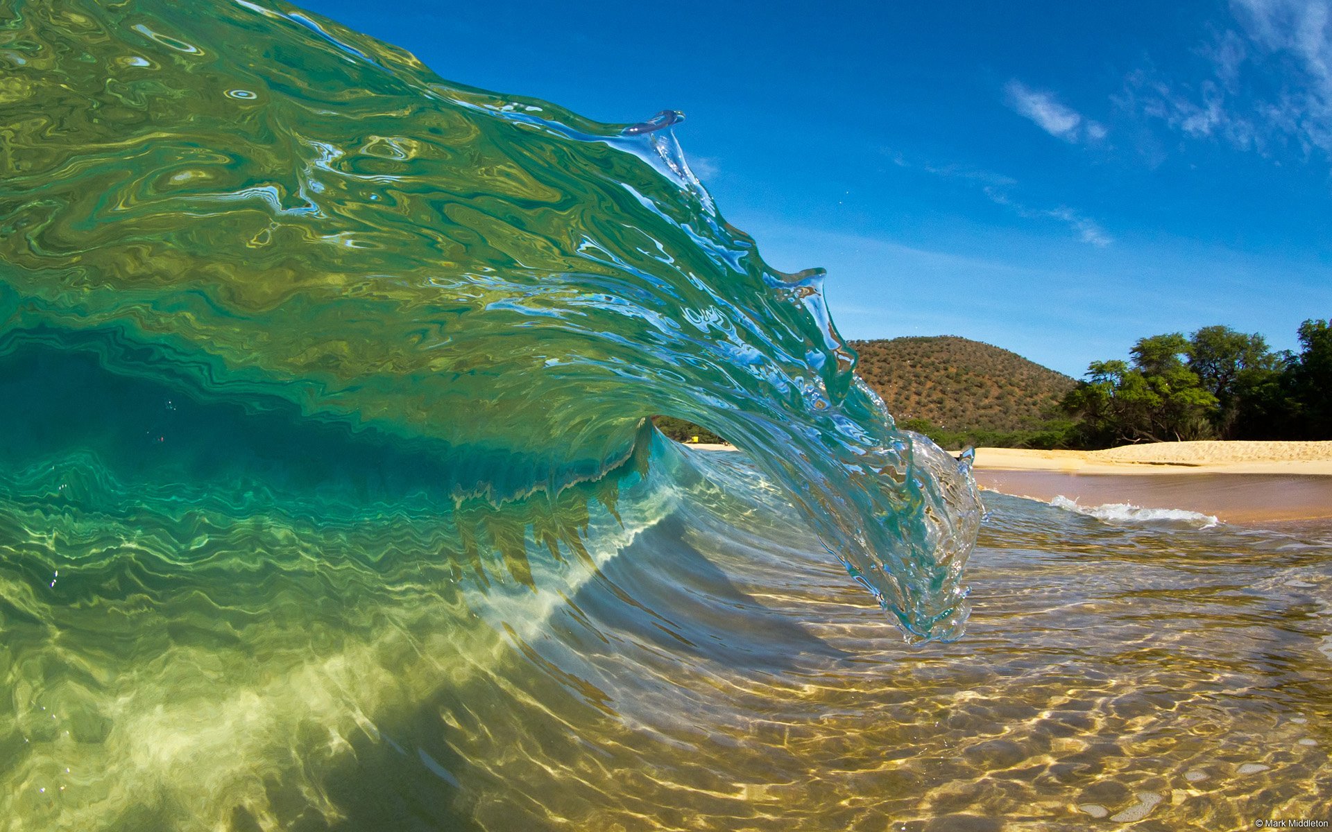 onda vortice hawaii spiaggia