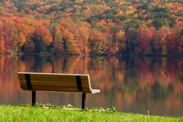 Vacation on the lake in autumn