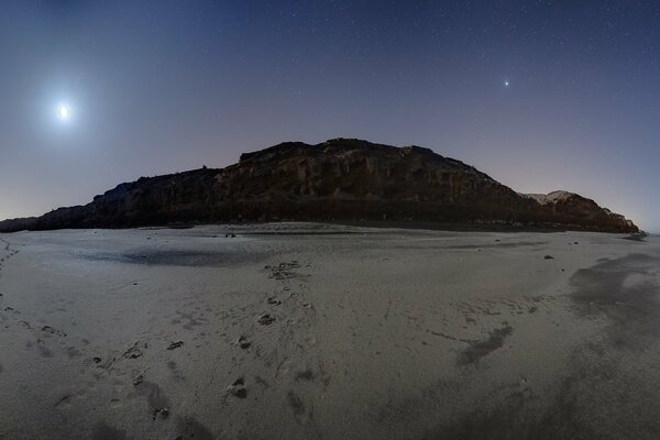 View of the planets and the moon from earth