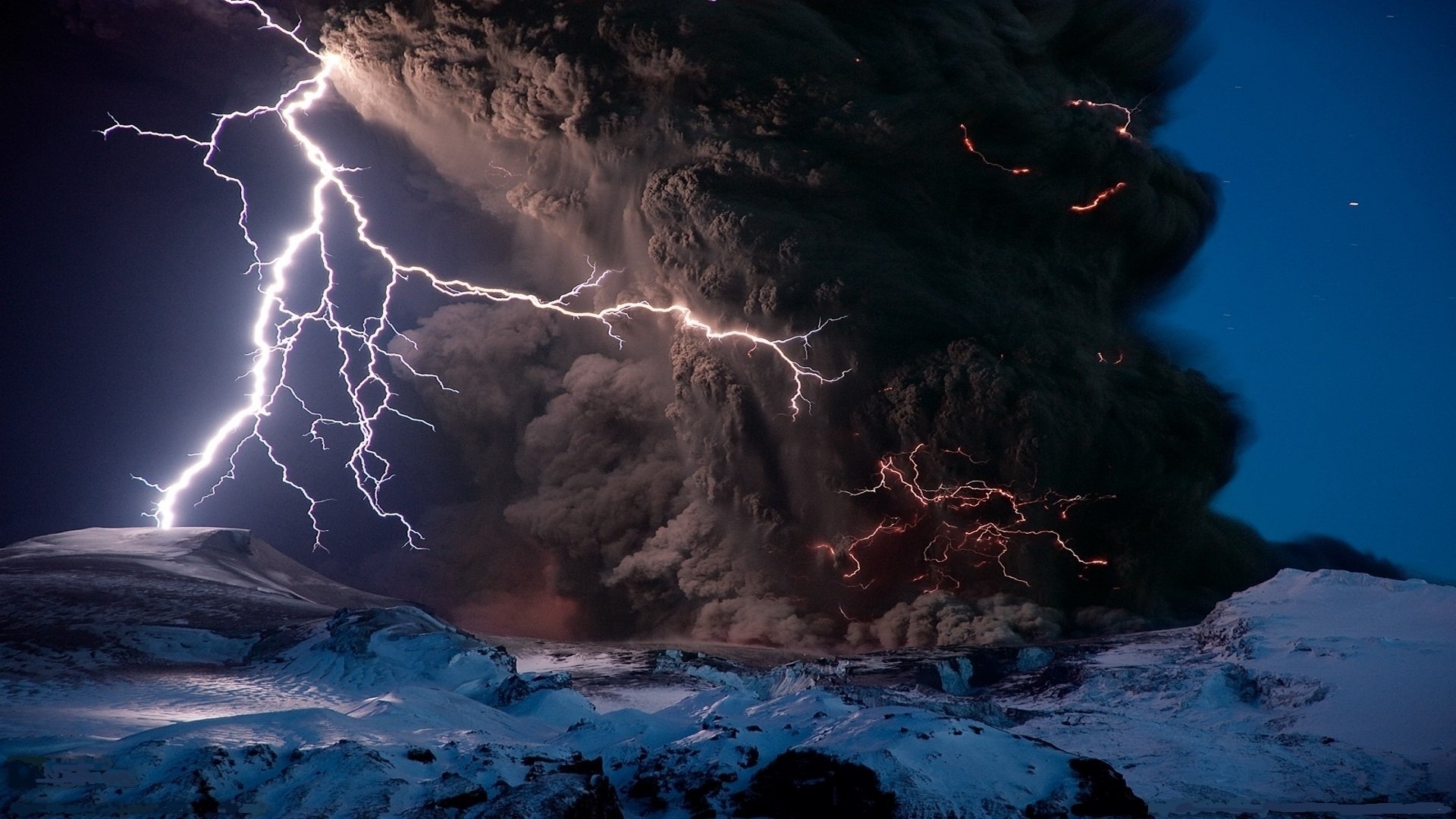 volcan cendres orage foudre élément