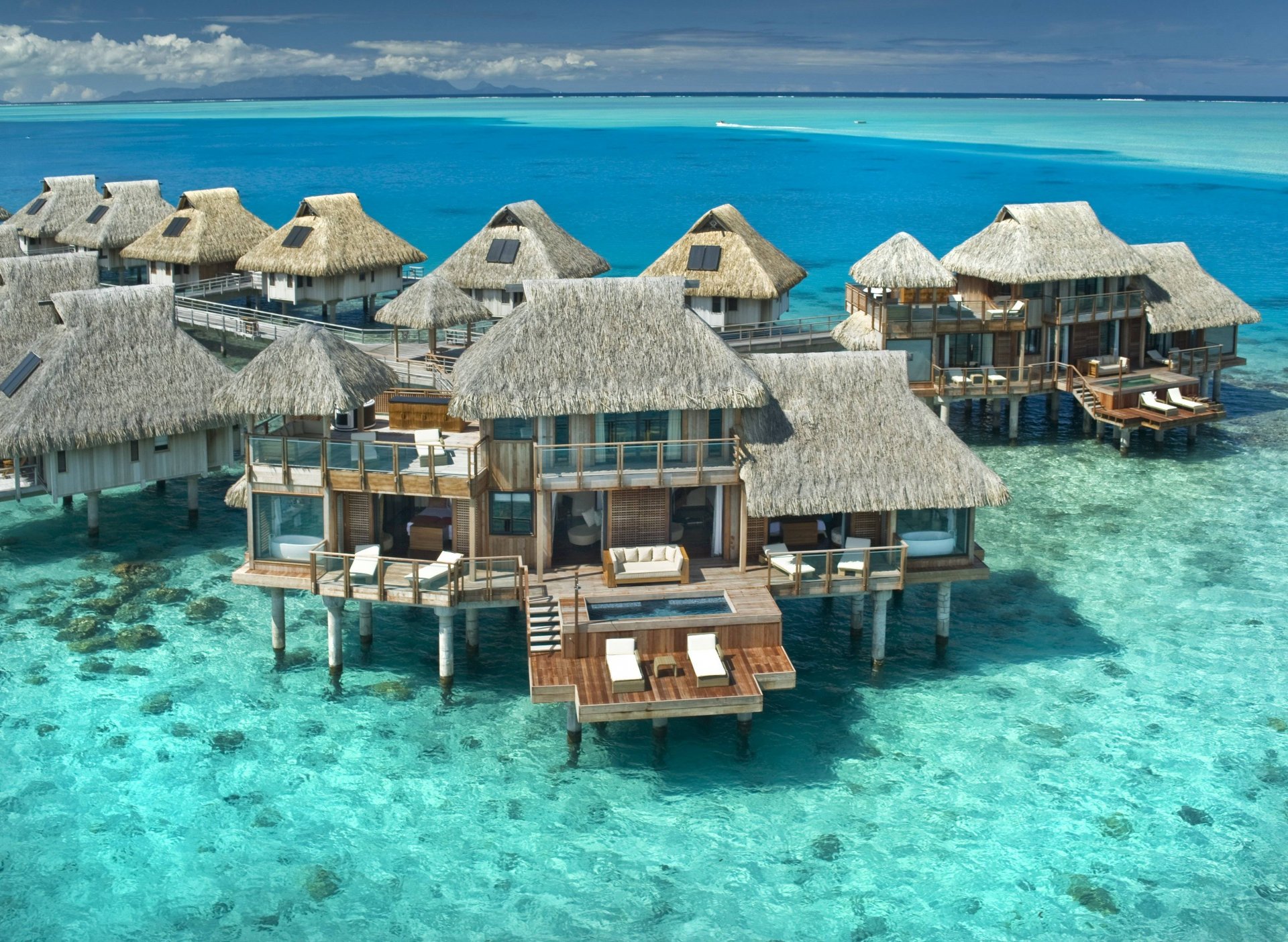 hilton bora bora nui-présidentielle-suite maison mer