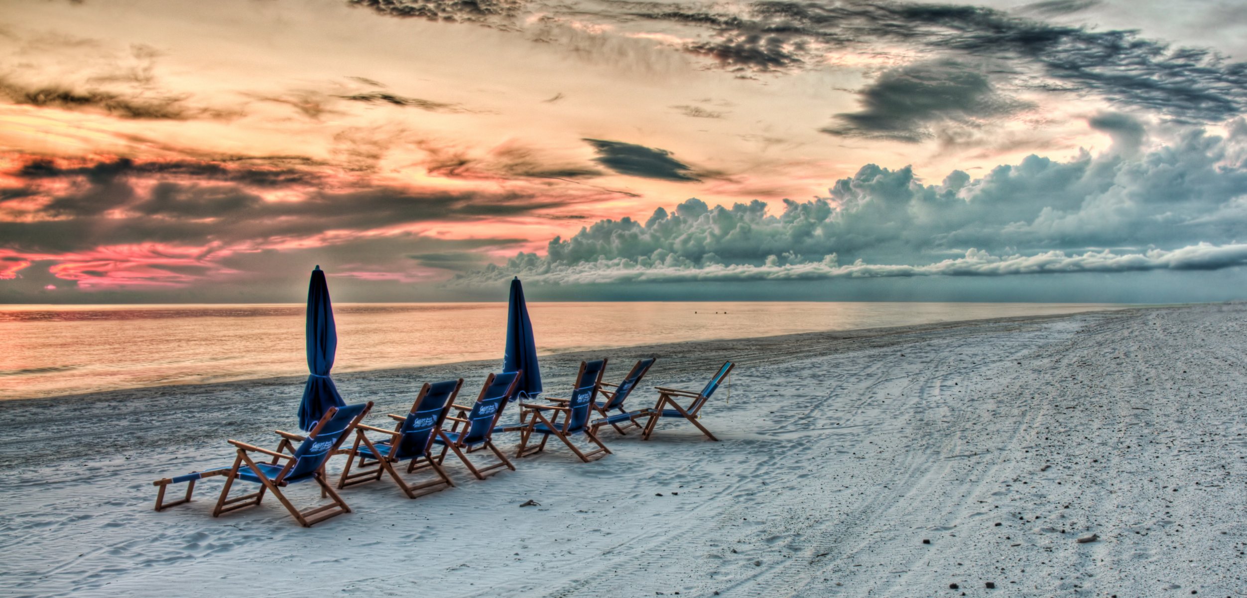 beach sunset sky clouds sand beautiful view hdr nature