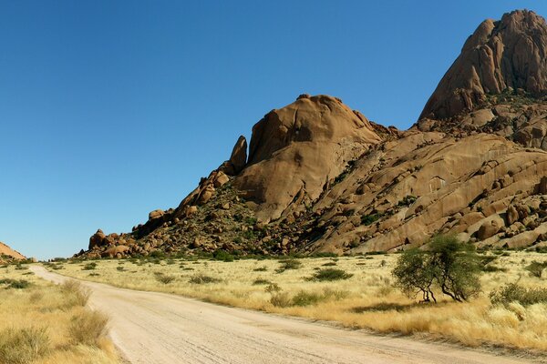 Panorama del desierto africano en el fondo