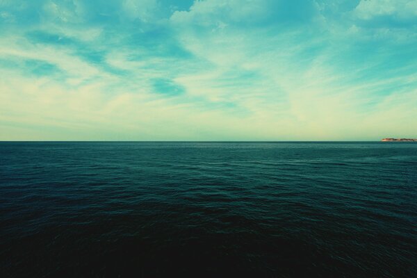 Landscape of calm sea and blue sky