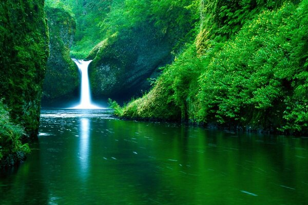 Cascada en el valle verde