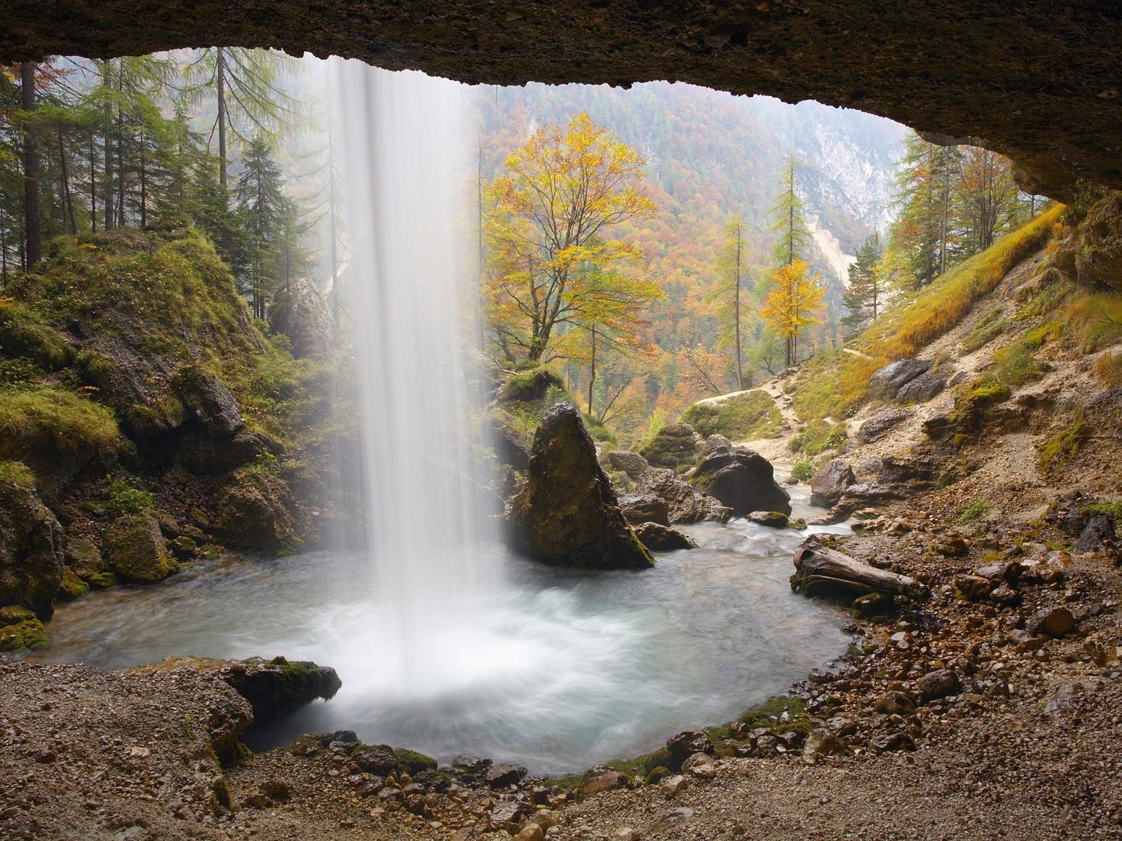 wasserfall berge strom steine