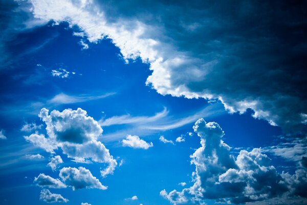 Clouds in a bright blue sky