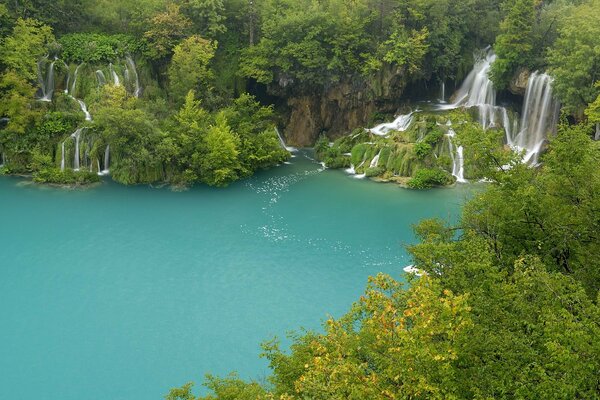 Plitvice Lake between the trees