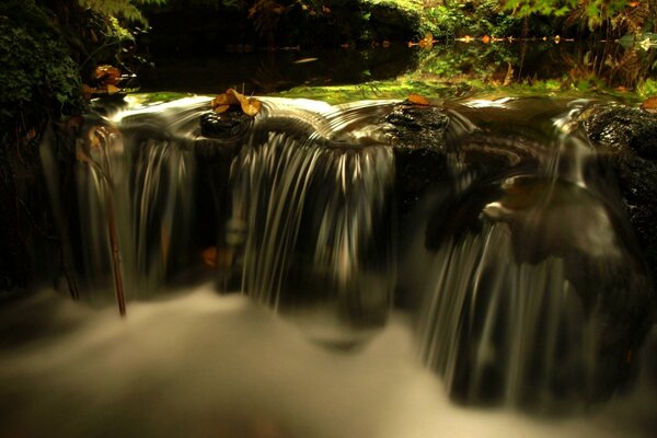 A small waterfall in the bosom of nature