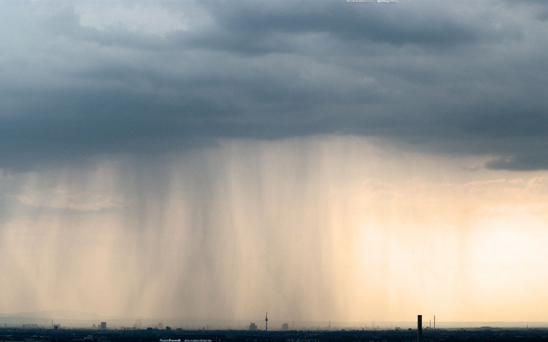 clouds rain town