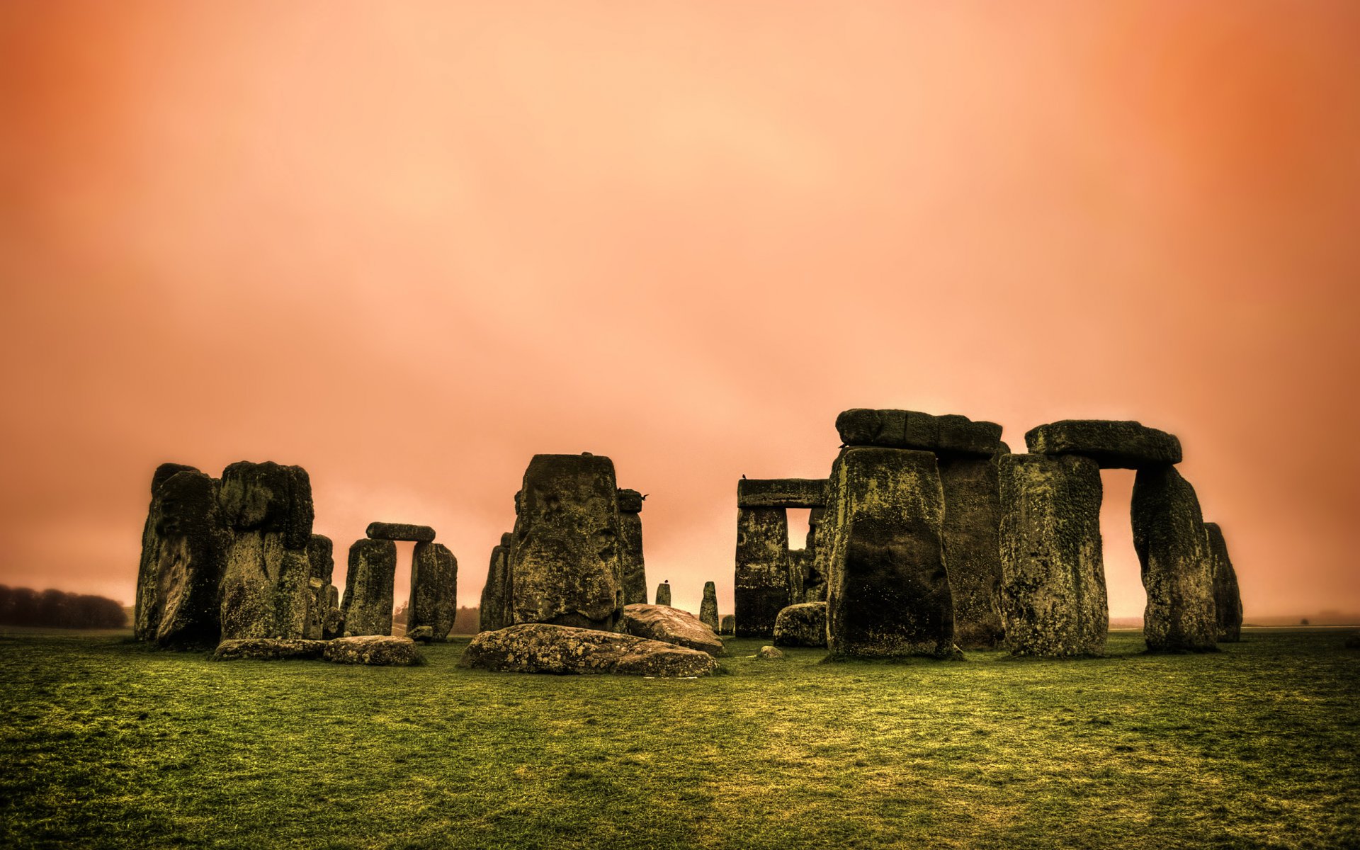 inghilterra cielo pietre tramonto cromlech stonehenge