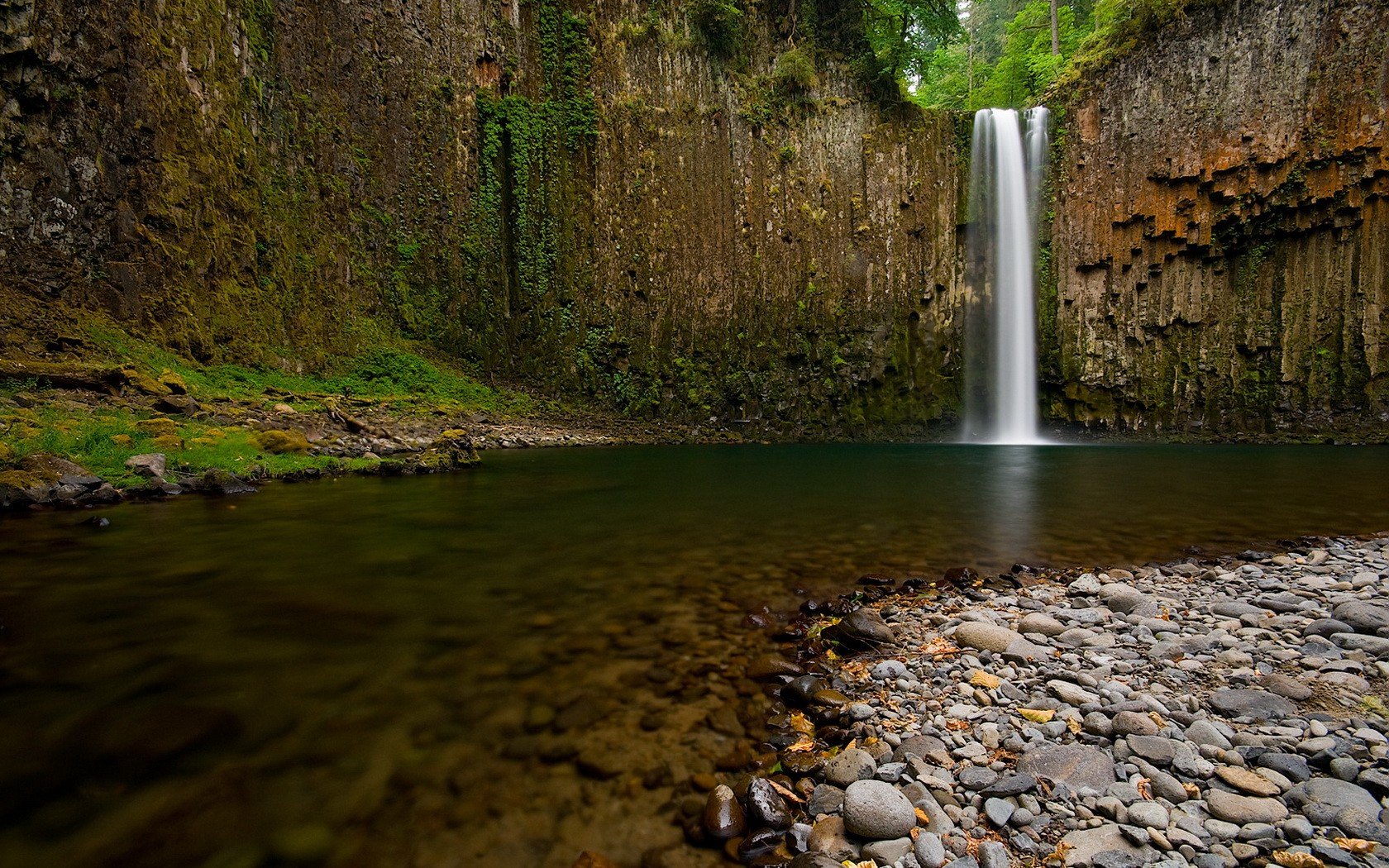 waterfall stones river