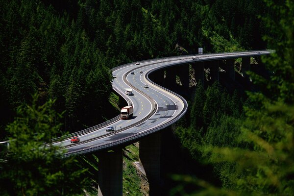 Altitude de la route dans le monde des montagnes forestières