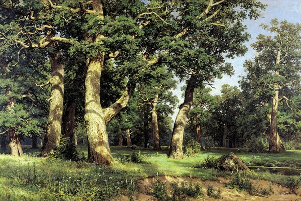 Shishkin s painting reproduction oil on canvas