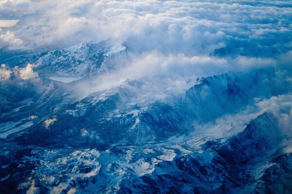 Mountains. Blue clouds. Image