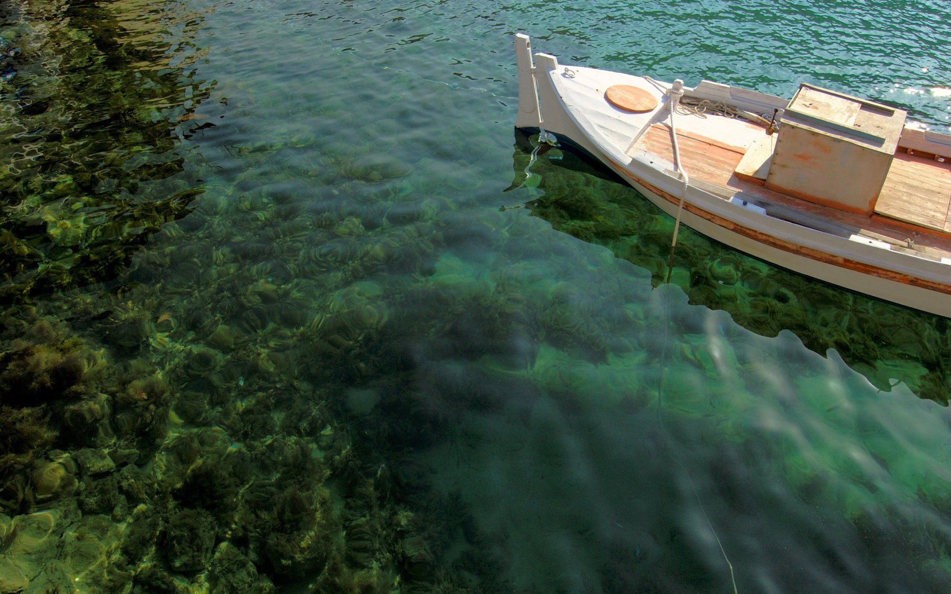 boat sea the bottom