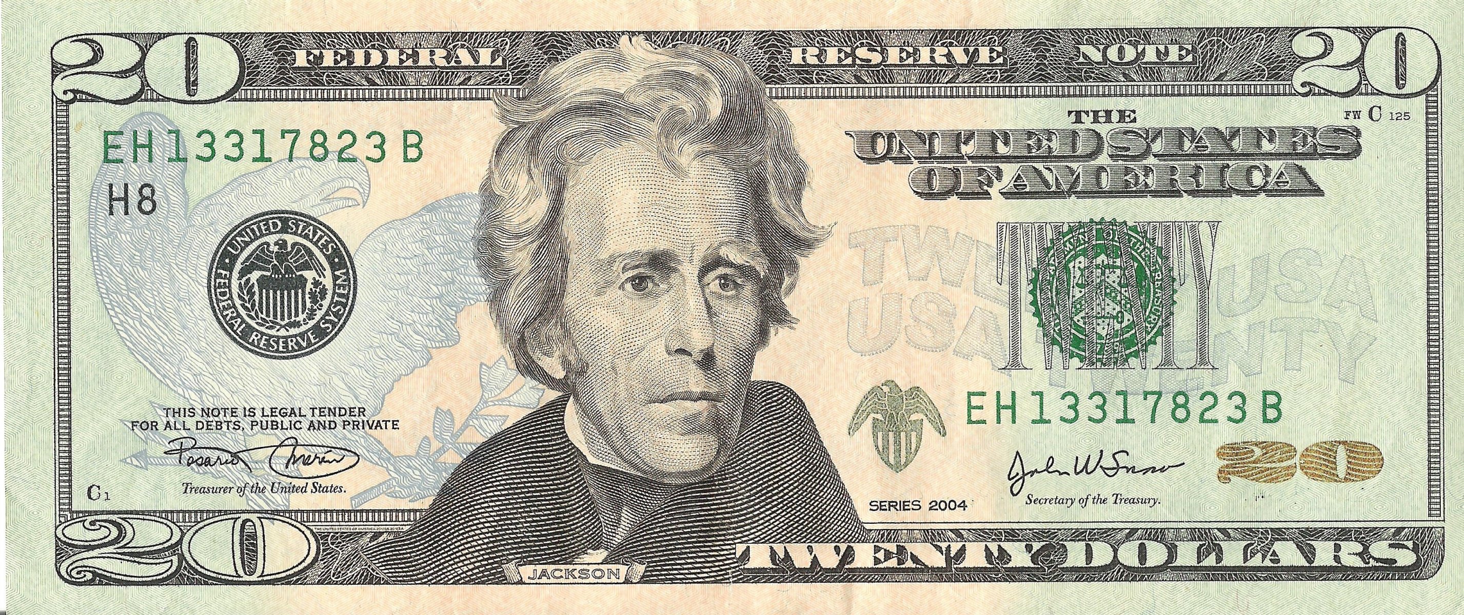 jackson états note united dollars fédéral amérique réserve