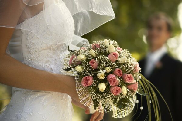 Décor de bouquet de mariée au mariage