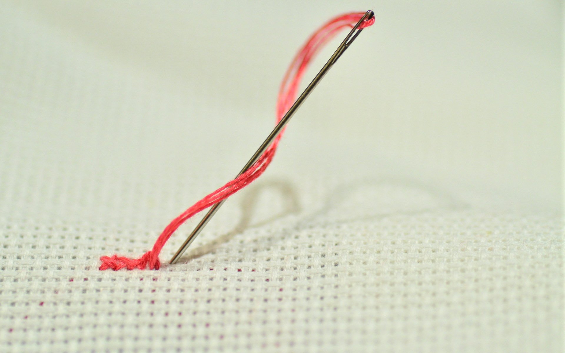 a needle string close up