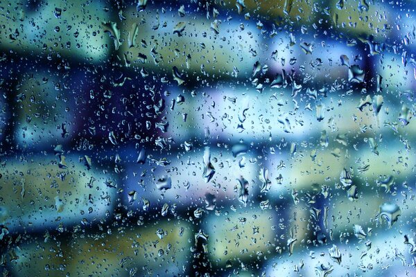 Wet rain glass bricks