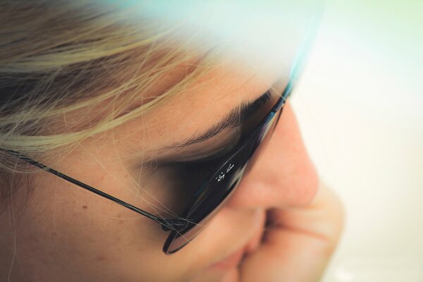 Macro shooting of a woman s face