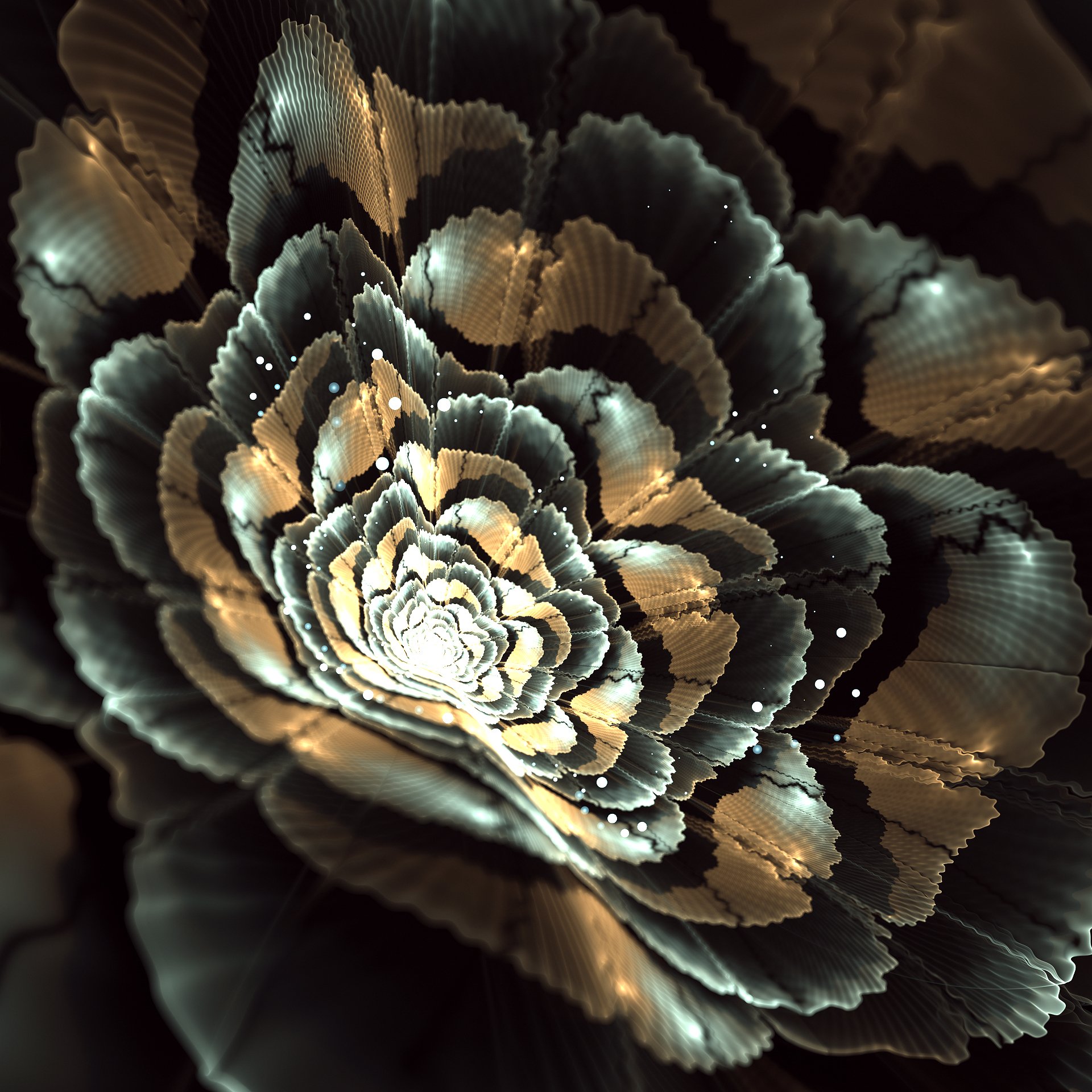 3d graphics fractal flower light bokeh spot