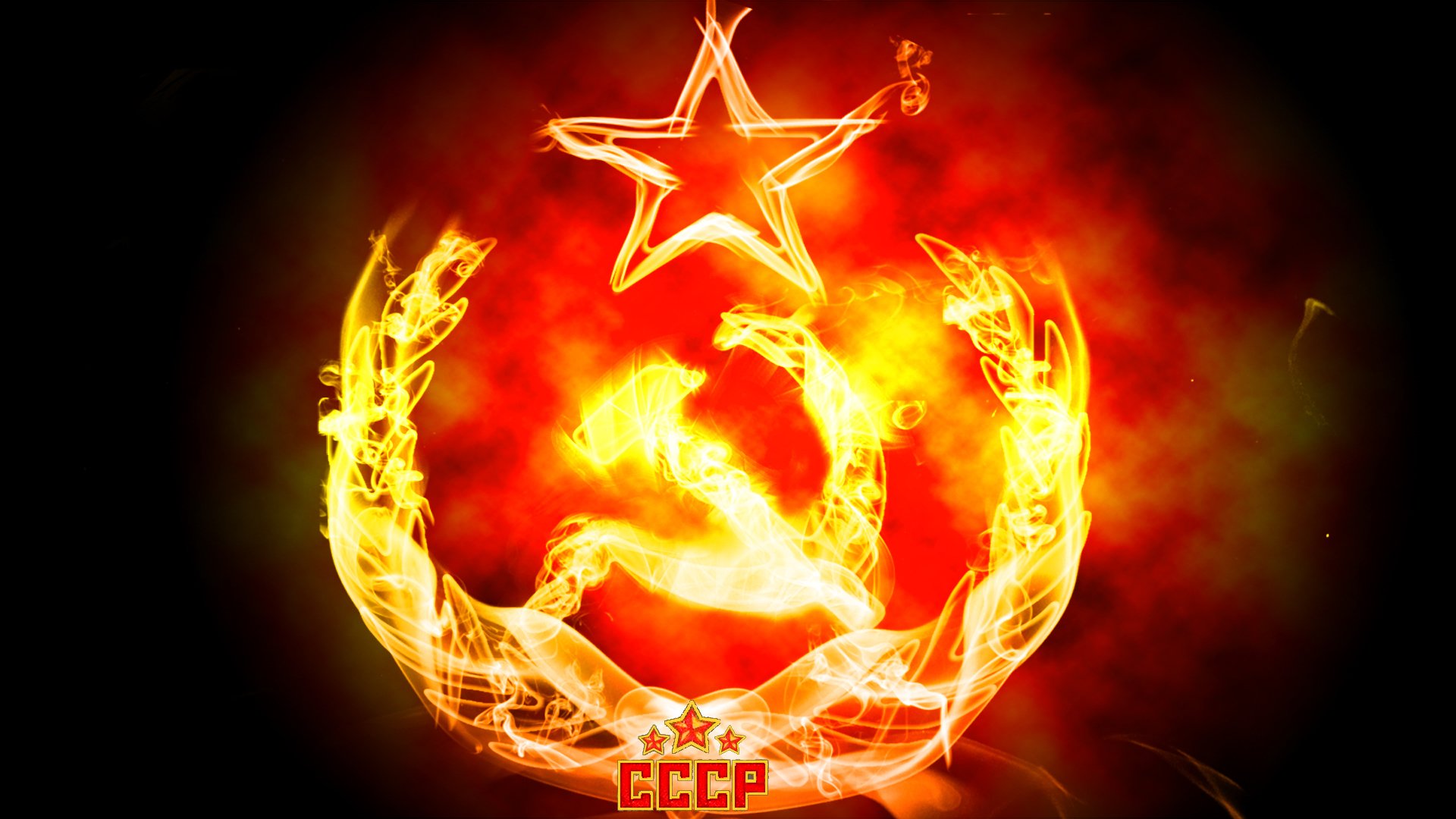 urss faucille et marteau étoile rouge feu